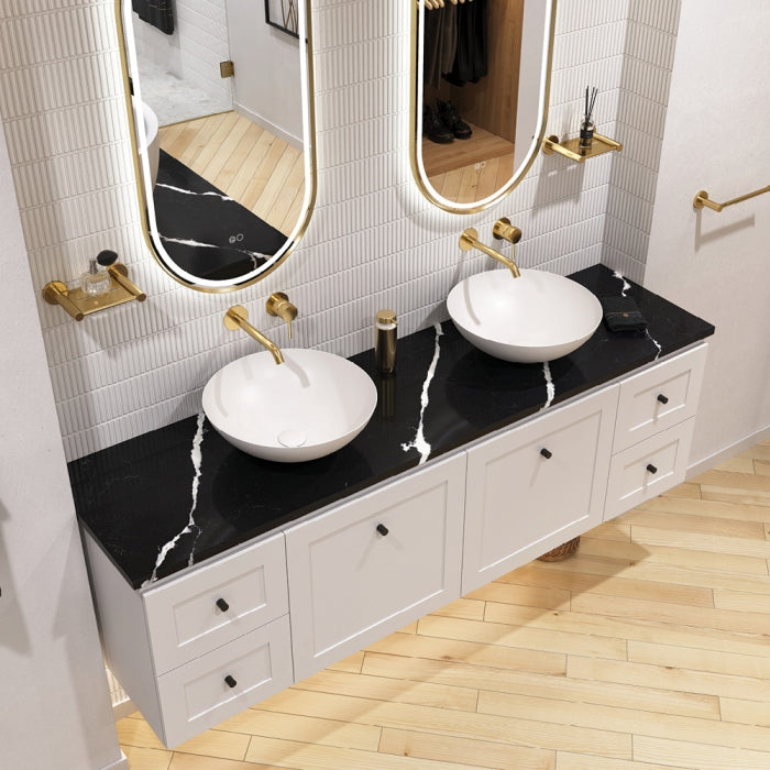 FIENZA NERO VENA SILICA FREE RECTANGULAR STONE BENCHTOP (AVAILABLE IN 600MM, 750MM, 900MM, 1200MM, 1500MM AND 1800MM)