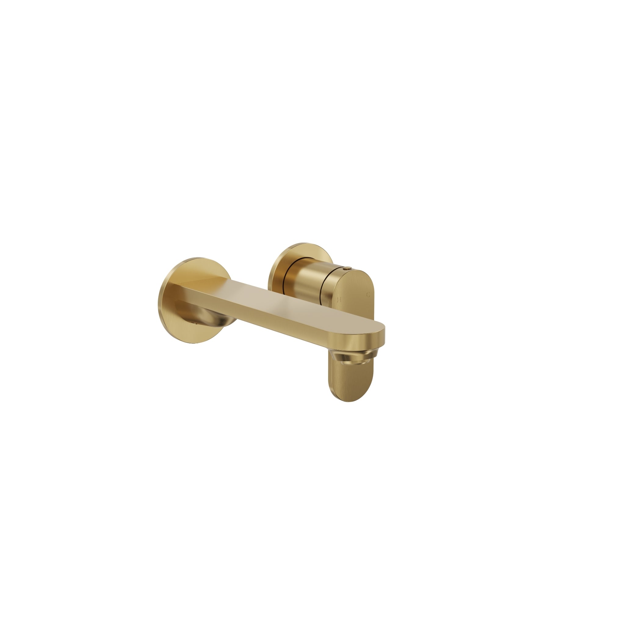 LINSOL CAPO 2-PLATE WALL BASIN / BATH MIXER 188MM BRUSHED BRASS