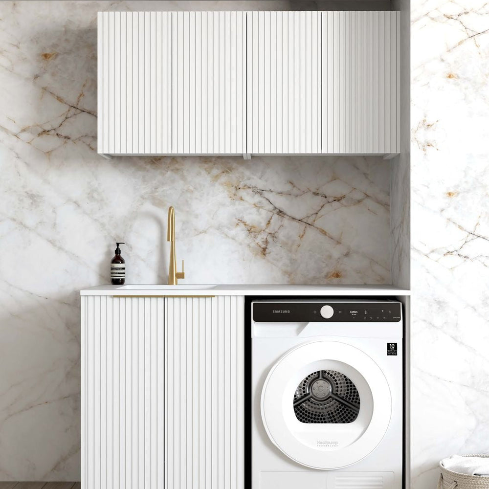 OTTI NOOSA MATTE WHITE FLUTED 630MM WALL LAUNDRY CABINET
