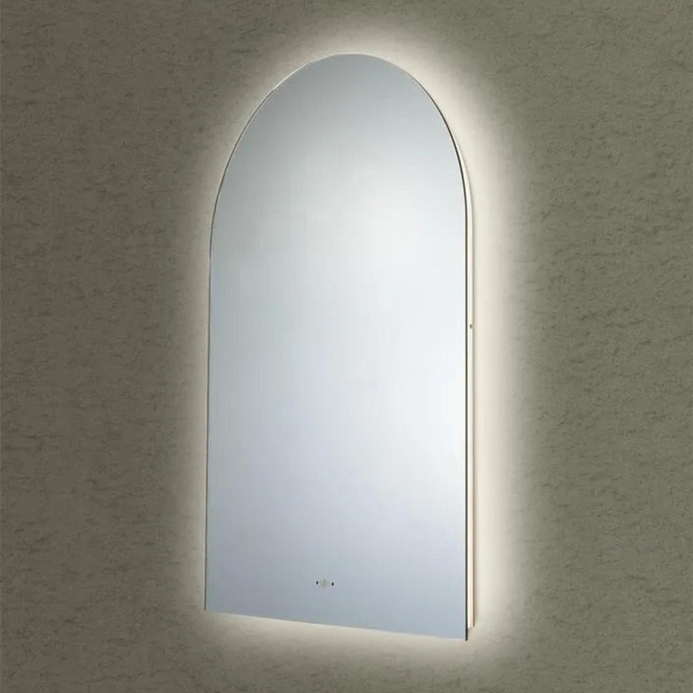 POSEIDON AURA ARCH BACKLIT LED MIRROR 3 COLOUR LIGHTS 600X900MM