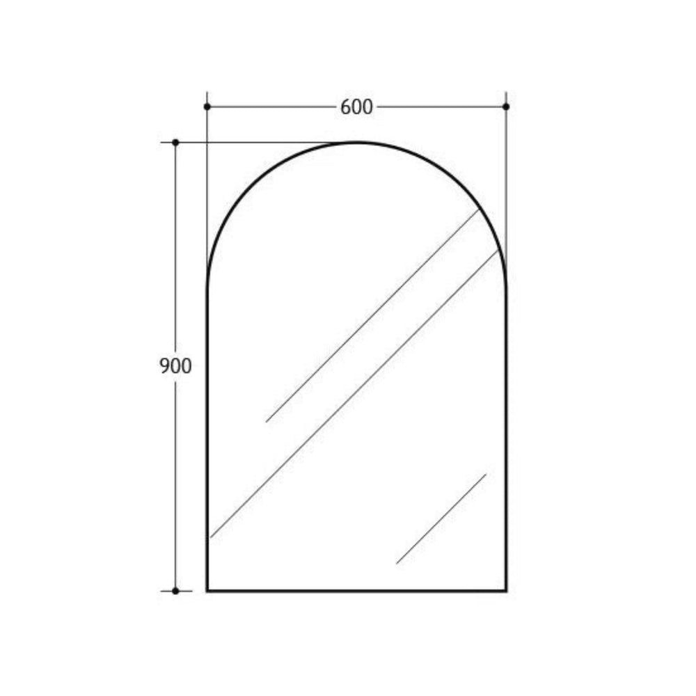 VITO OVIAN ARCHED FRAMELESS BACKLIT LED MIRROR 3 COLOUR LIGHTS 600X900MM
