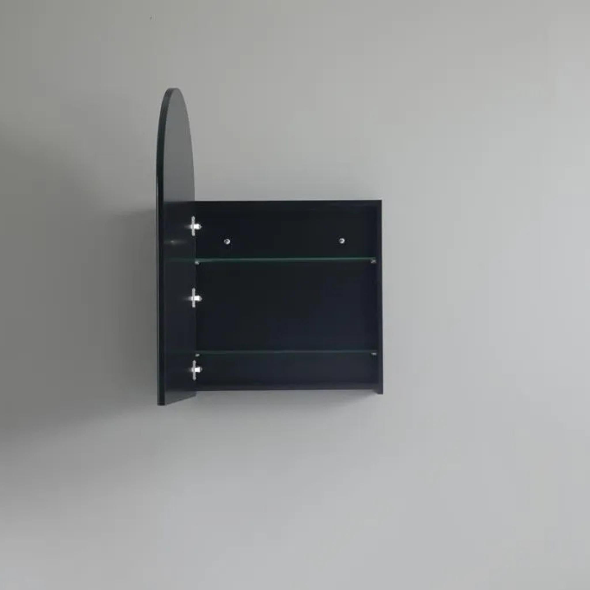 CETO OLIVIA MATTE BLACK ARCH MIRROR SHAVING CABINET 600X900MM