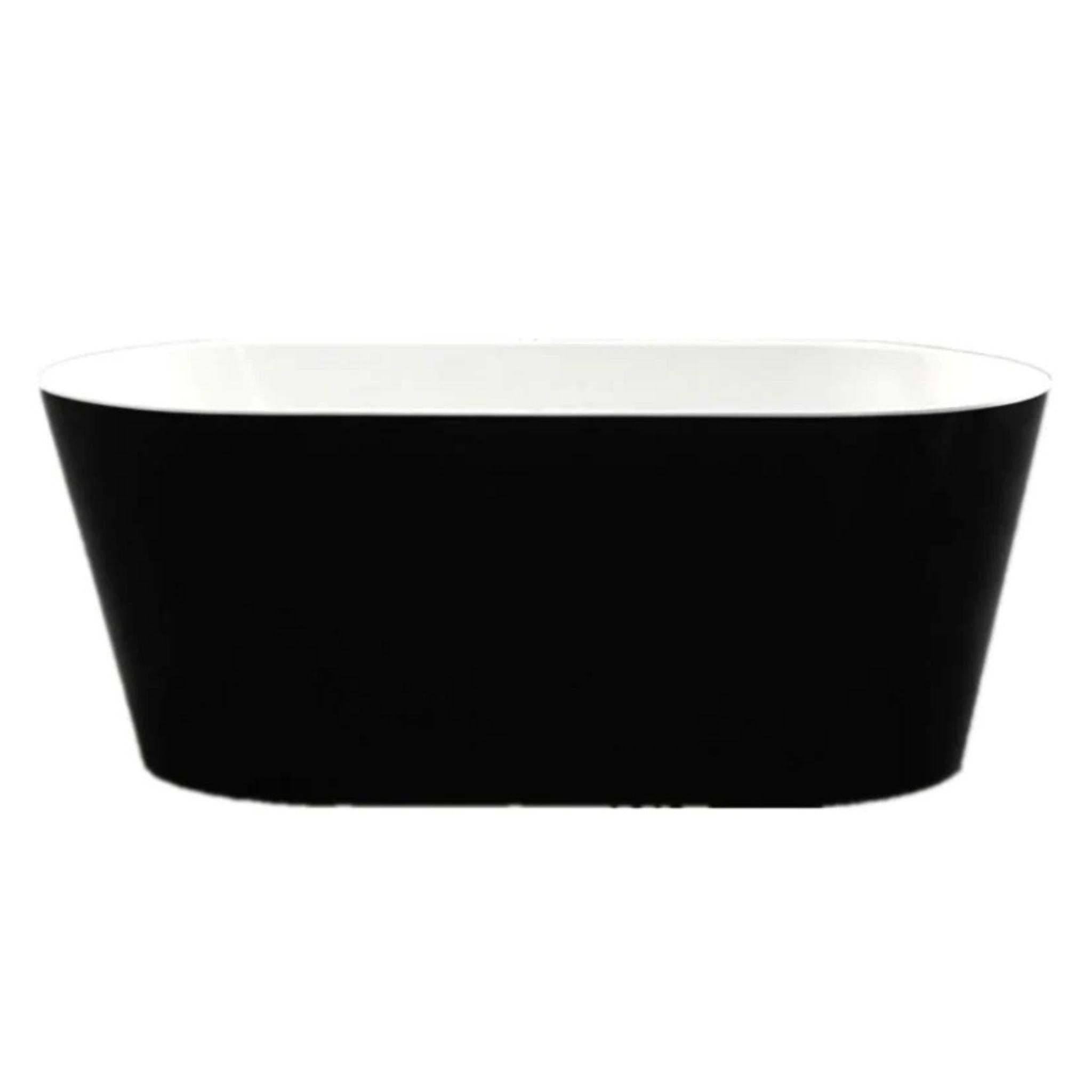 POSEIDON OVIA FREESTANDING BATHTUB GLOSS BLACK AND WHITE (AVAILABLE IN 1500MM AND 1700MM)