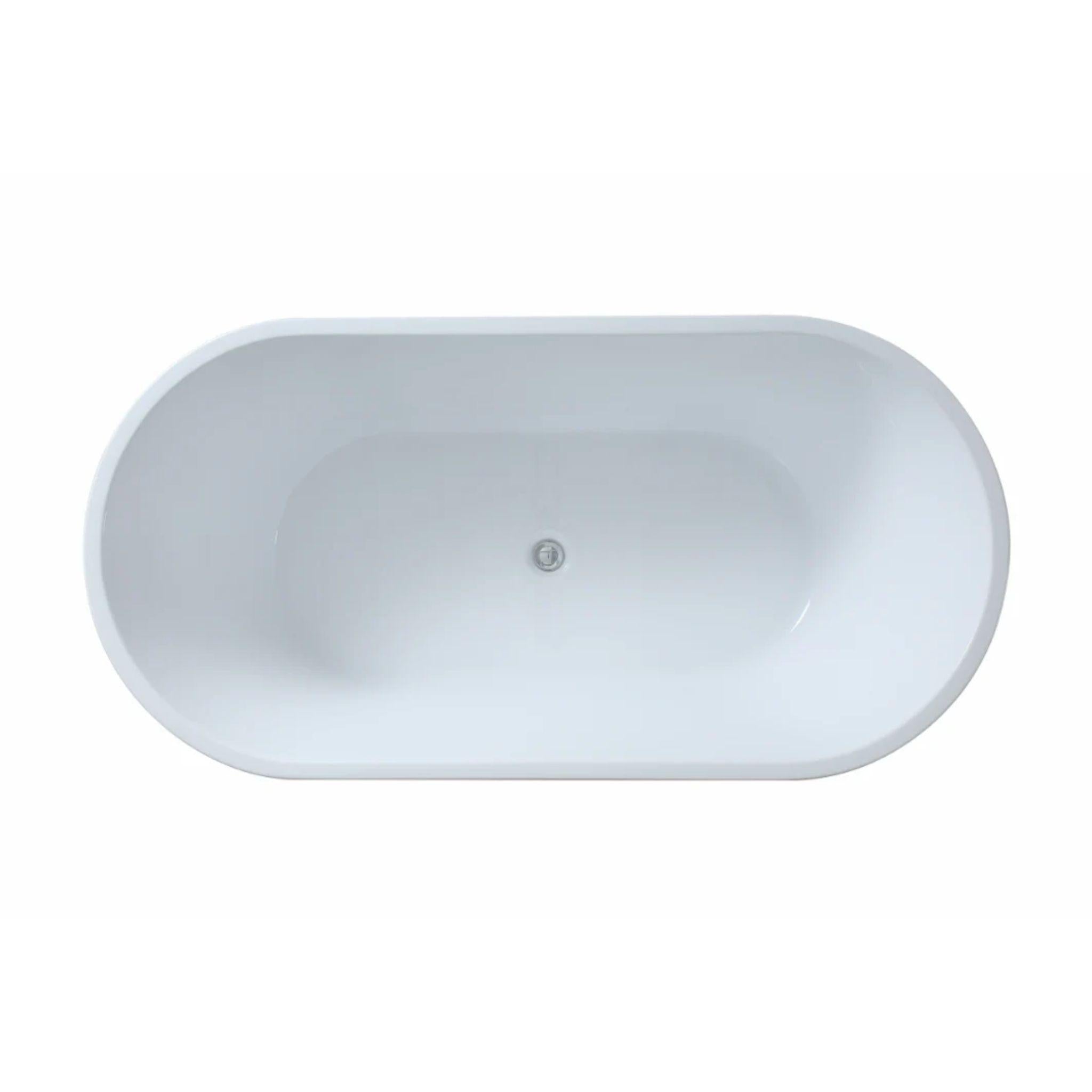 POSEIDON OVIA FREESTANDING BATHTUB GLOSS BLACK AND WHITE (AVAILABLE IN 1500MM AND 1700MM)