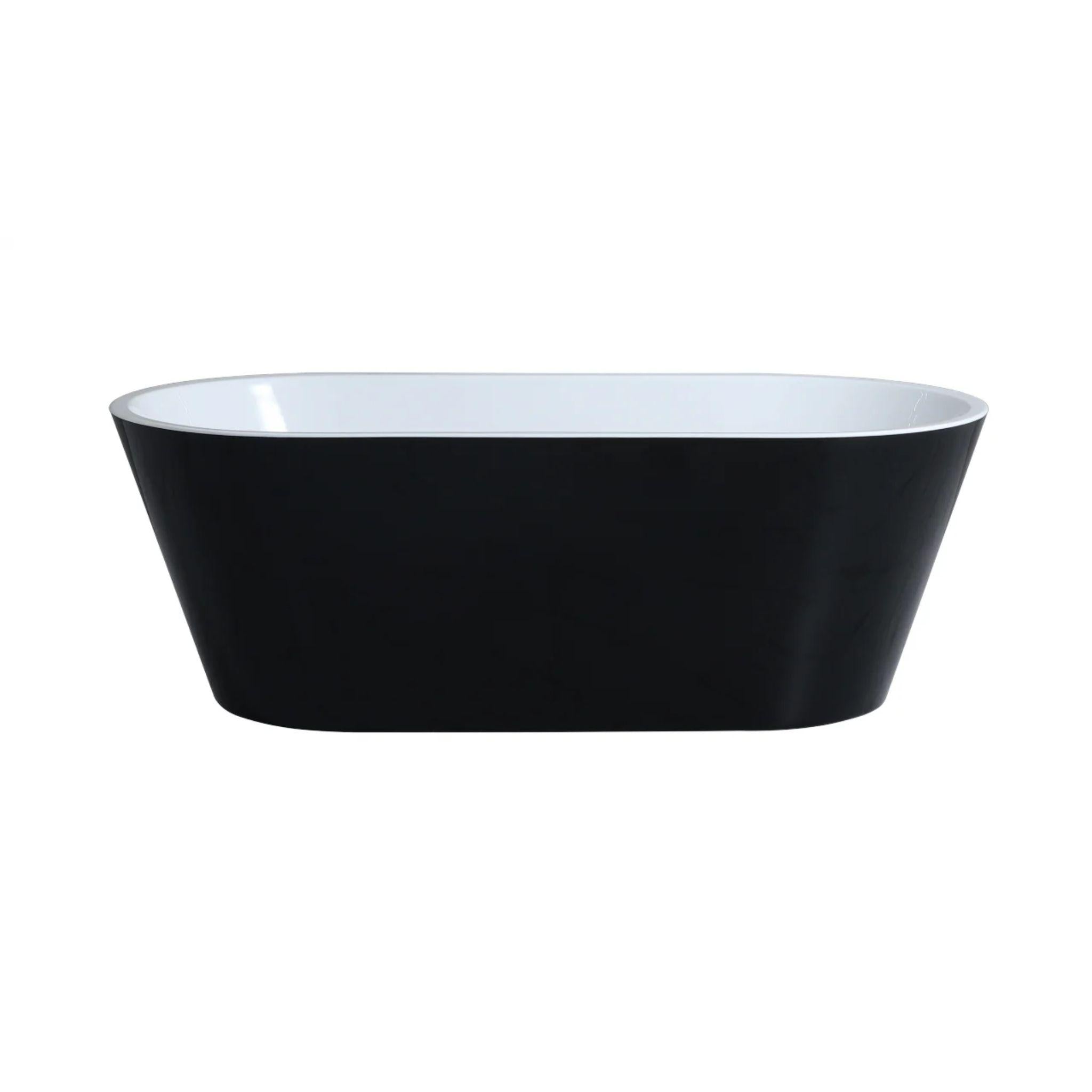 POSEIDON OVIA FREESTANDING BATHTUB GLOSS BLACK AND WHITE (AVAILABLE IN 1500MM AND 1700MM)
