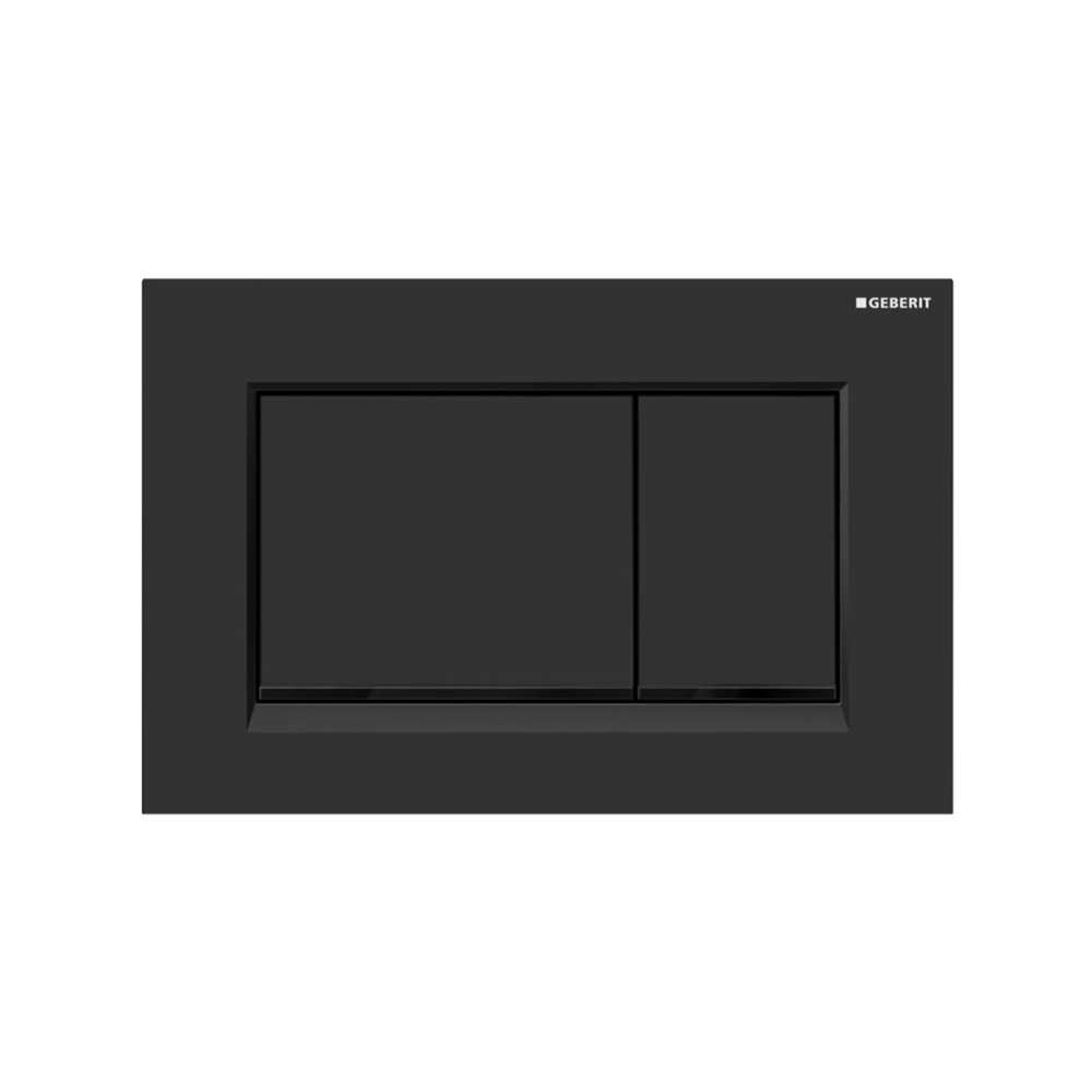 OLIVERI GEBERIT CONCEALED CISTERN FLUSH PLATE WITH SQUARE BUTTONS 246MM MATTE BLACK