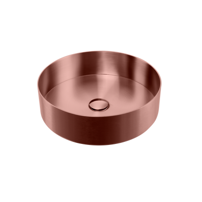 OLIVERI MILAN ROUND STAINLESS STEEL COUNTER TOP BASIN COPPER 400MM