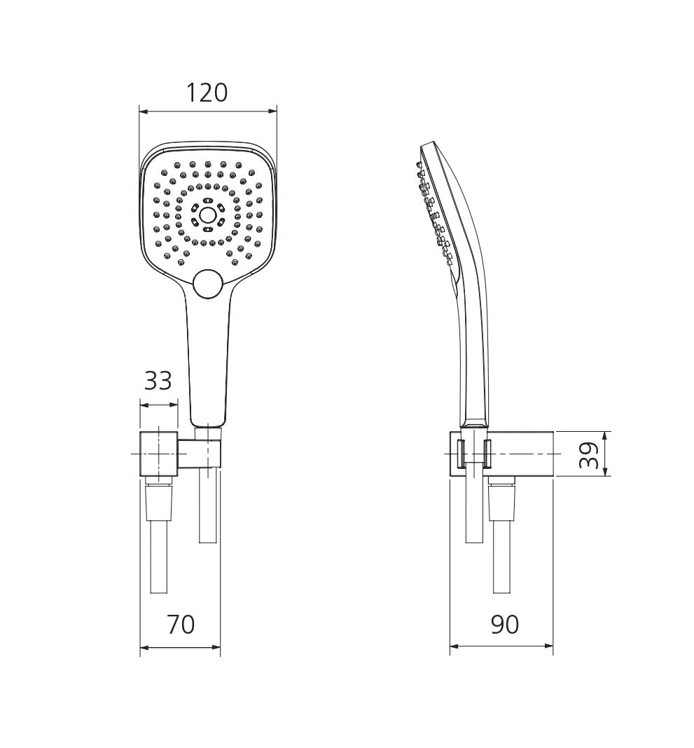 OLIVERI MONACO HAND SHOWER WITH BRACKET BRUSHED NICKEL