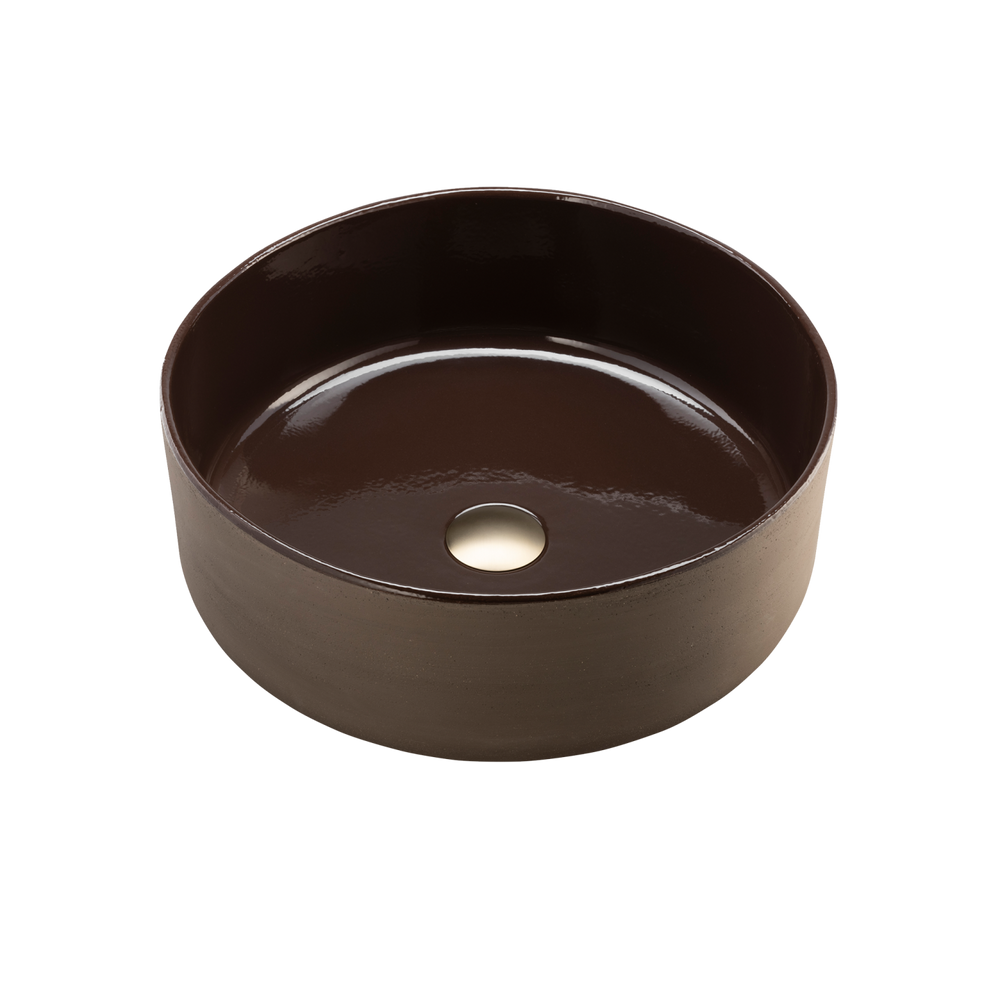 OLIVERI TERZOFOCO ROUND COUNTER TOP BASIN NATURAL EARTH 420MM