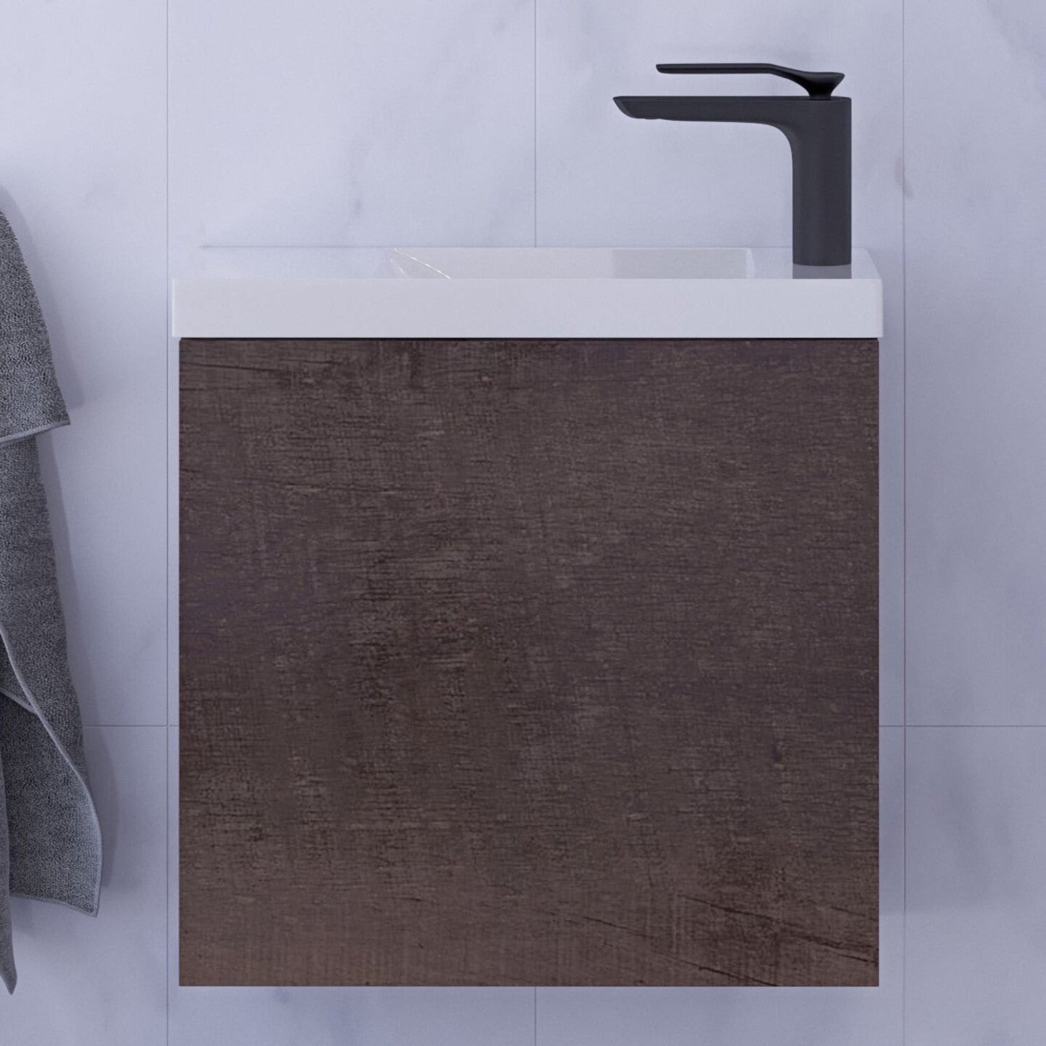 TIMBERLINE OLLIE SPACE SAVING SINGLE BOWL CUSTOM WALL HUNG VANITY