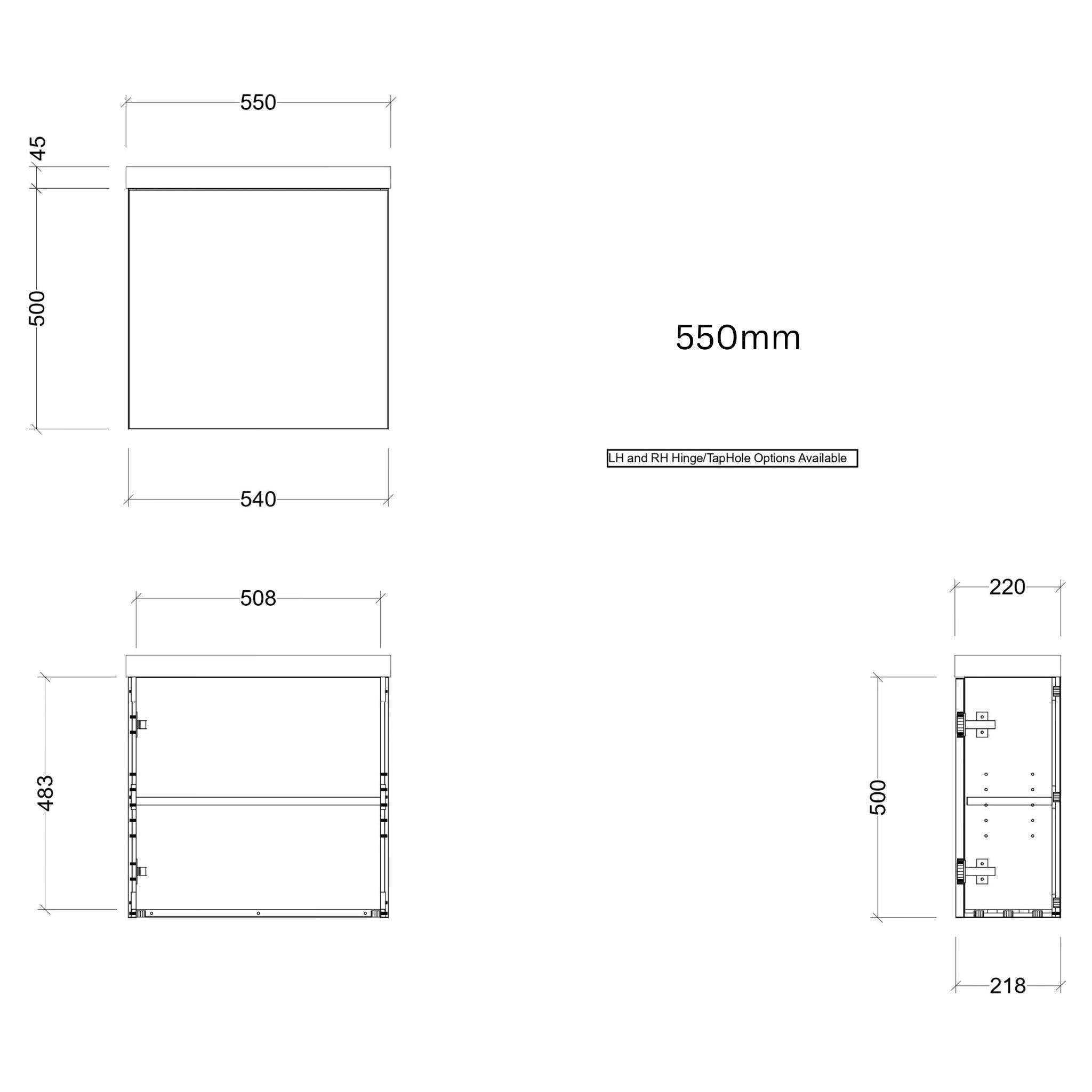 TIMBERLINE OLLIE SPACE SAVING SINGLE BOWL CUSTOM WALL HUNG VANITY