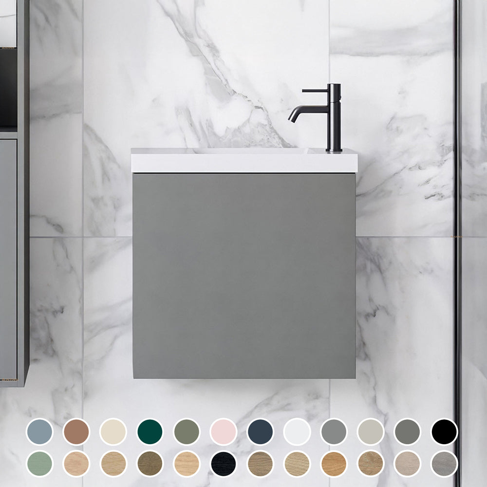 TIMBERLINE OLLIE SPACE SAVING SINGLE BOWL CUSTOM WALL HUNG VANITY