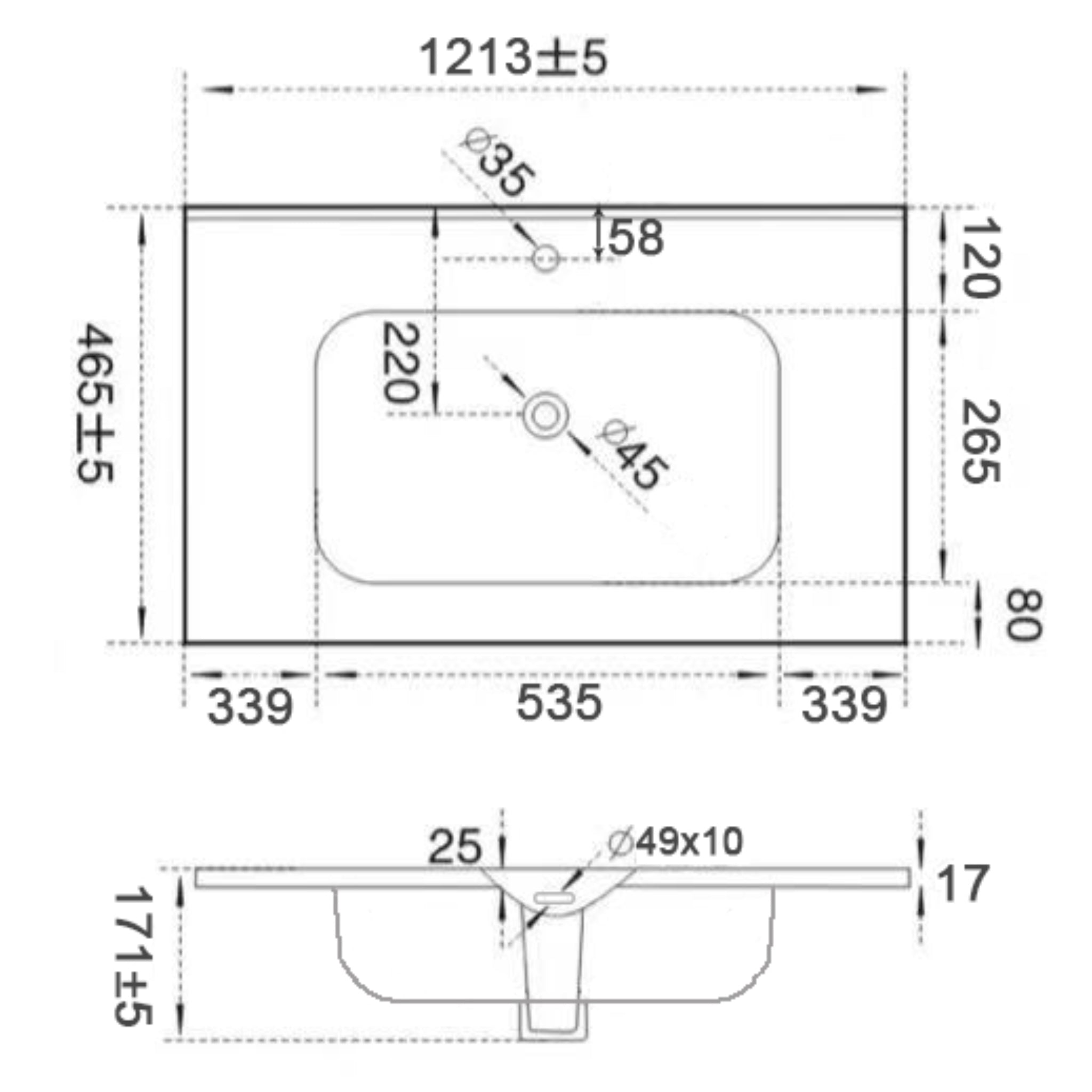 POSEDION OLIVIA MATTE BLACK SINGLE BOWL CERAMIC VANITY TOP (AVAILABLE IN 613MM, 760MM, 913MM AND 1213MM)