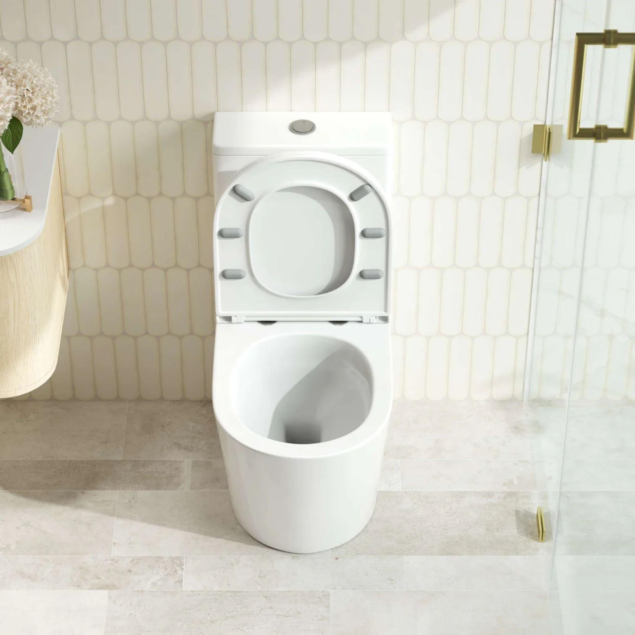MERCIO OXFORD QUIET RIMLESS AND TORNADO FLUSH BACK TO WALL TOILET SUITE GLOSS WHITE