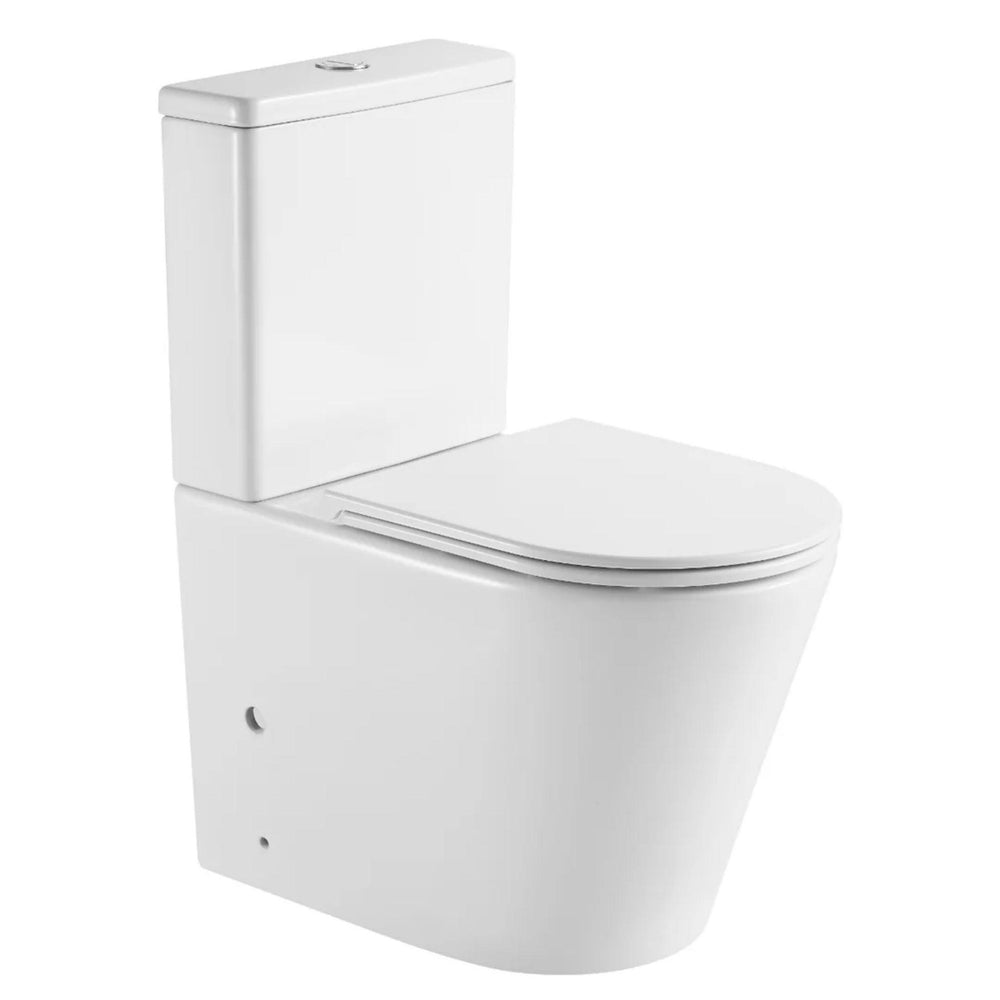 MERCIO OXFORD QUIET RIMLESS AND TORNADO FLUSH BACK TO WALL TOILET SUITE GLOSS WHITE