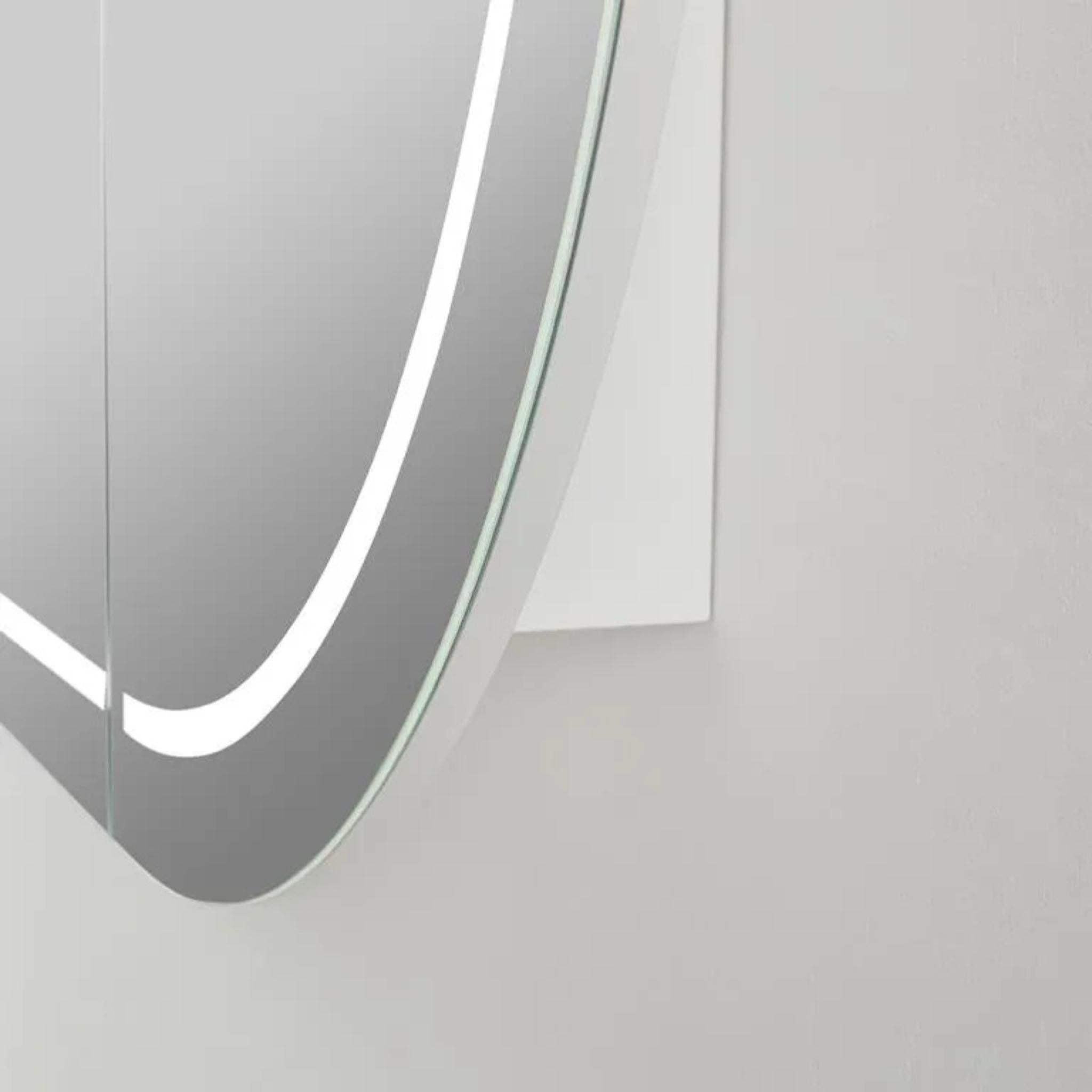 POSEIDON OLIVIA MATTE WHITE LED MIRROR SHAVING CABINET 1500X800MM