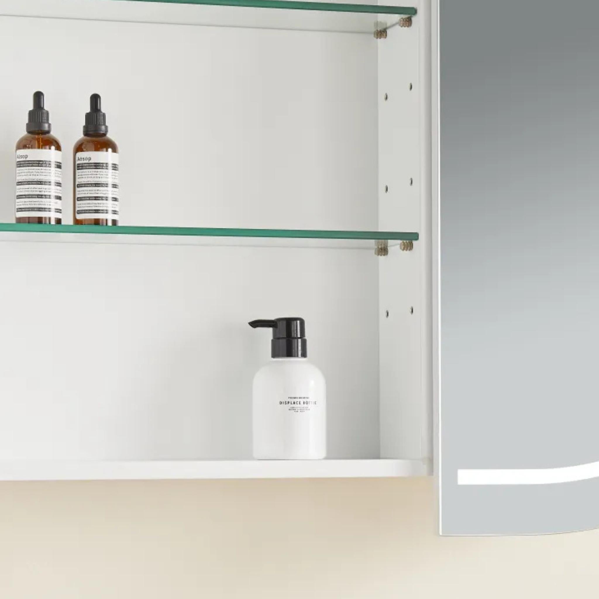 POSEIDON OLIVIA MATTE WHITE LED MIRROR SHAVING CABINET 1500X800MM