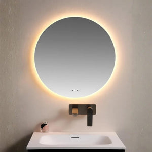 POSEIDON LUNA ROUND FRAMELESS BACKLIT LED MIRROR 3 COLOUR LIGHTS 600X600MM