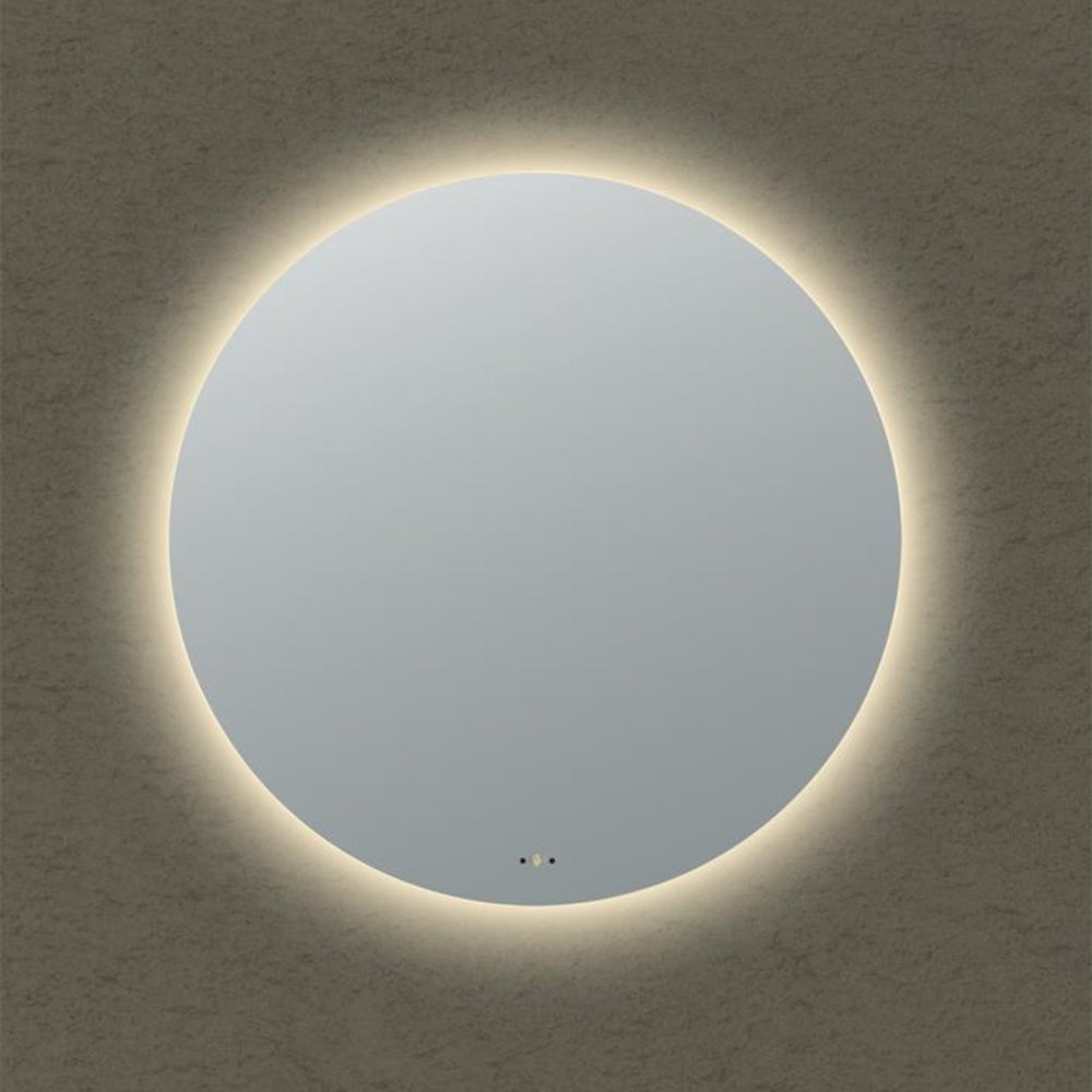 POSEIDON LUNA ROUND FRAMELESS BACKLIT LED MIRROR 3 COLOUR LIGHTS 800X800MM