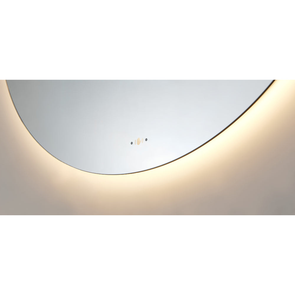 VITO OVIAN ROUND FRAMELESS BACKLIT LED MIRROR WITH MAGNIFIER 3 COLOUR LIGHTS 900X900MM