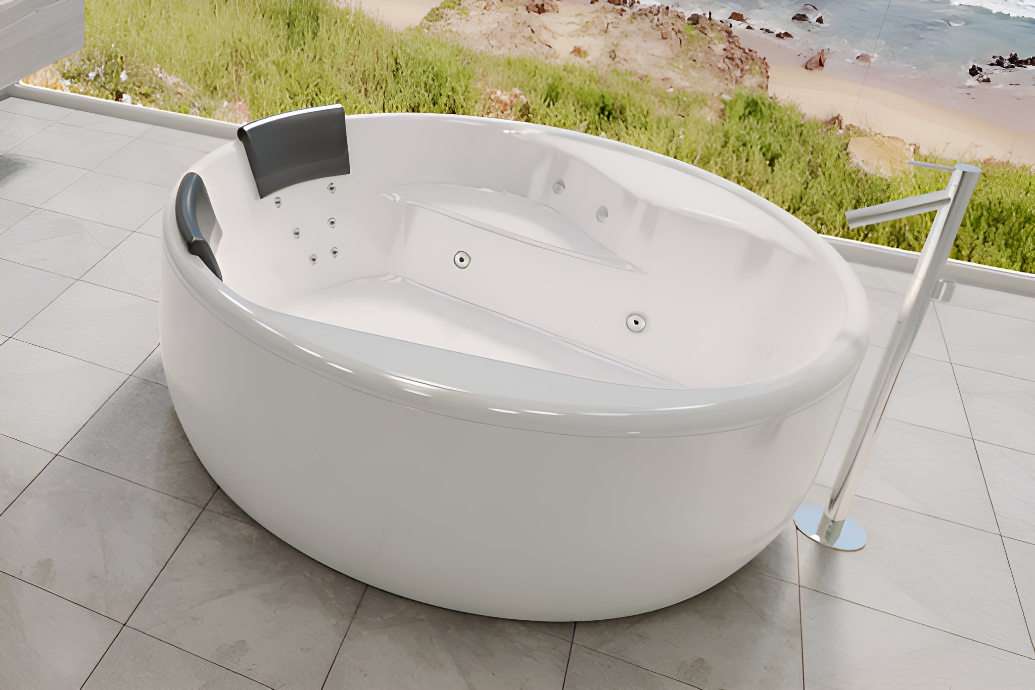 DECINA ORION FREESTANDING DOLCE VITA SPA BATHTUB GLOSS WHITE 1570MM WITH 16-JETS