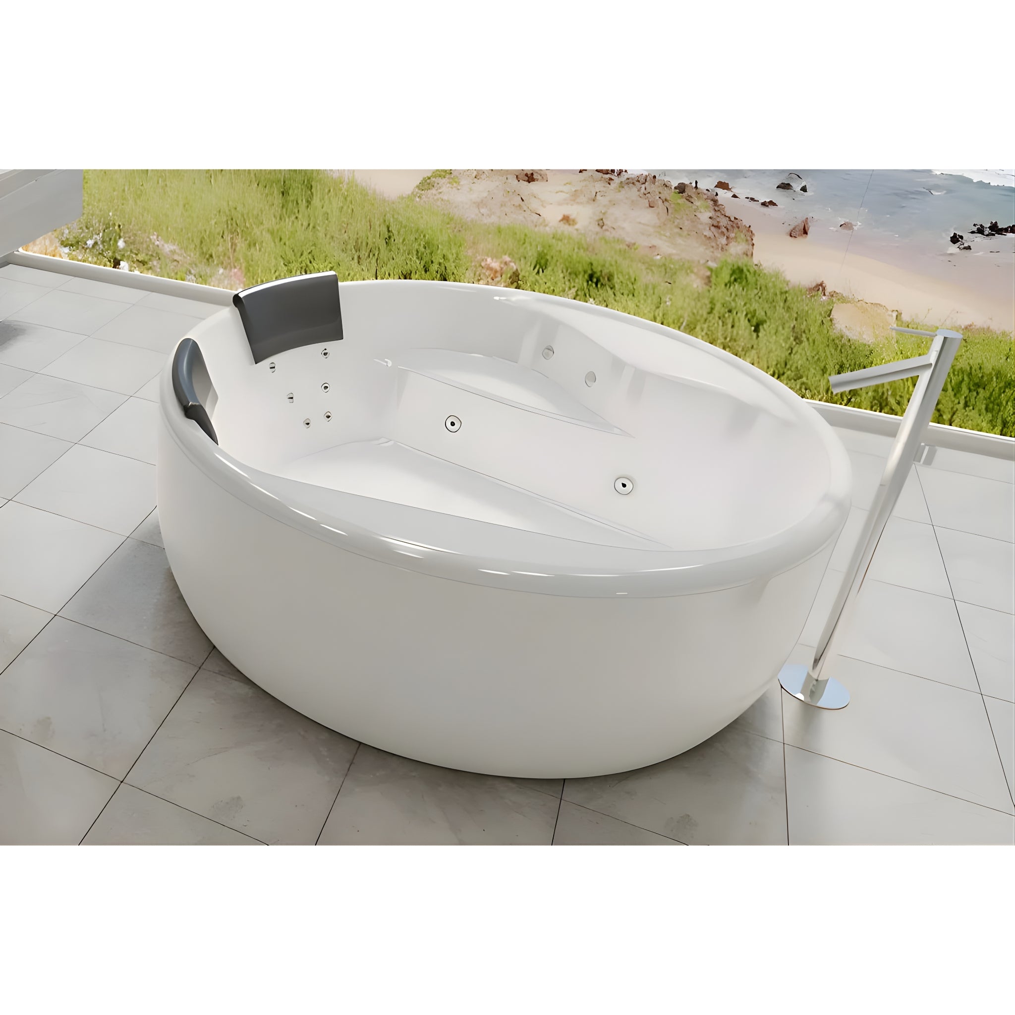 DECINA ORION FREESTANDING DOLCE VITA SPA BATHTUB GLOSS WHITE 1570MM WITH 16-JETS