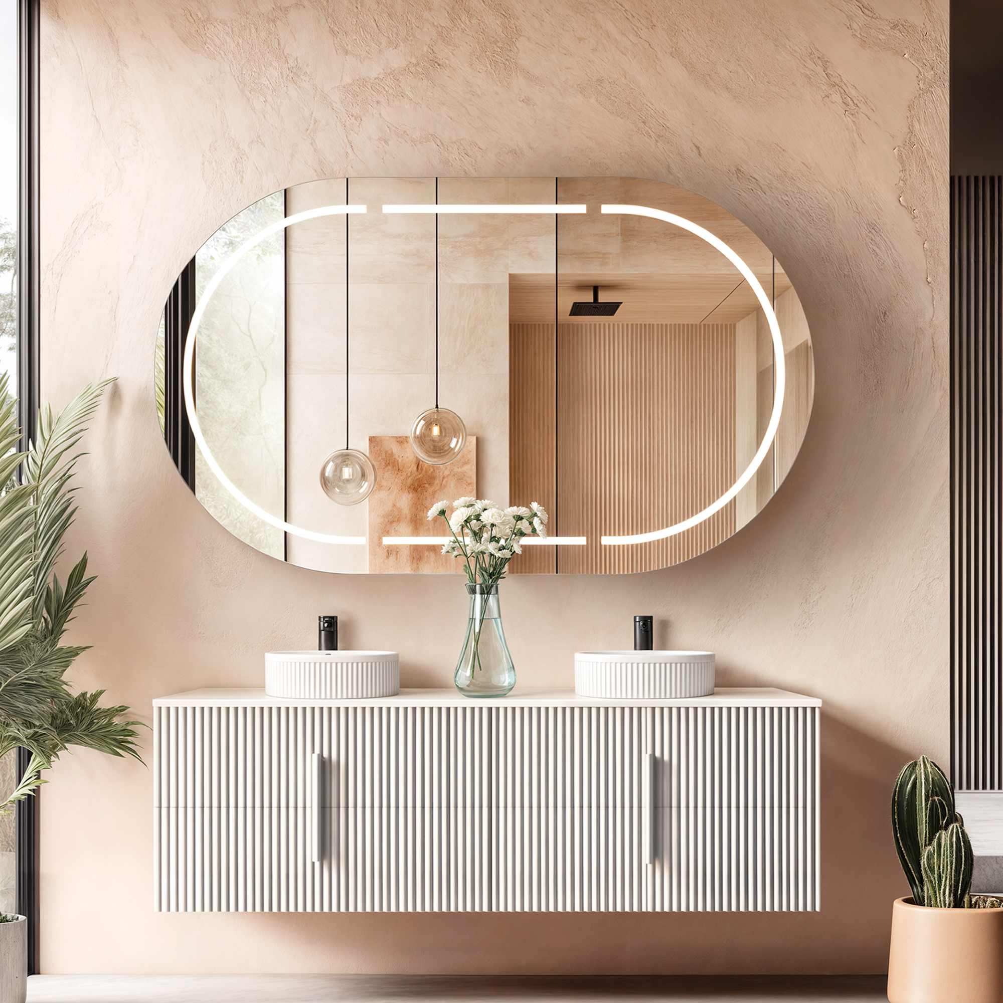 ORIO EDEN MATTE WHITE 1800MM DOUBLE BOWL WALL HUNG VANITY