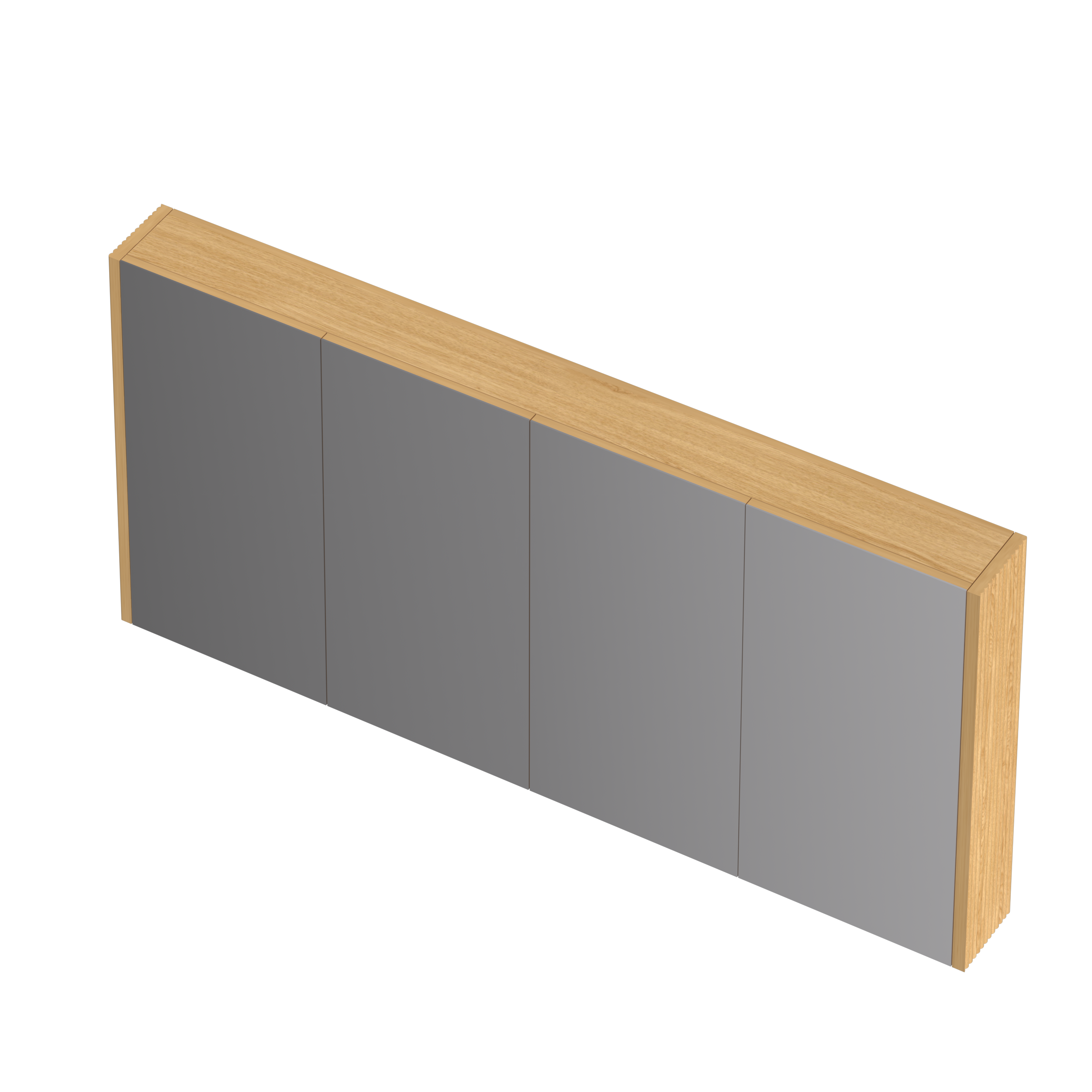 ORIO HAYMAN LIGHT WALNUT FLUTED MIRROR SHAVING CABINET 1800MM