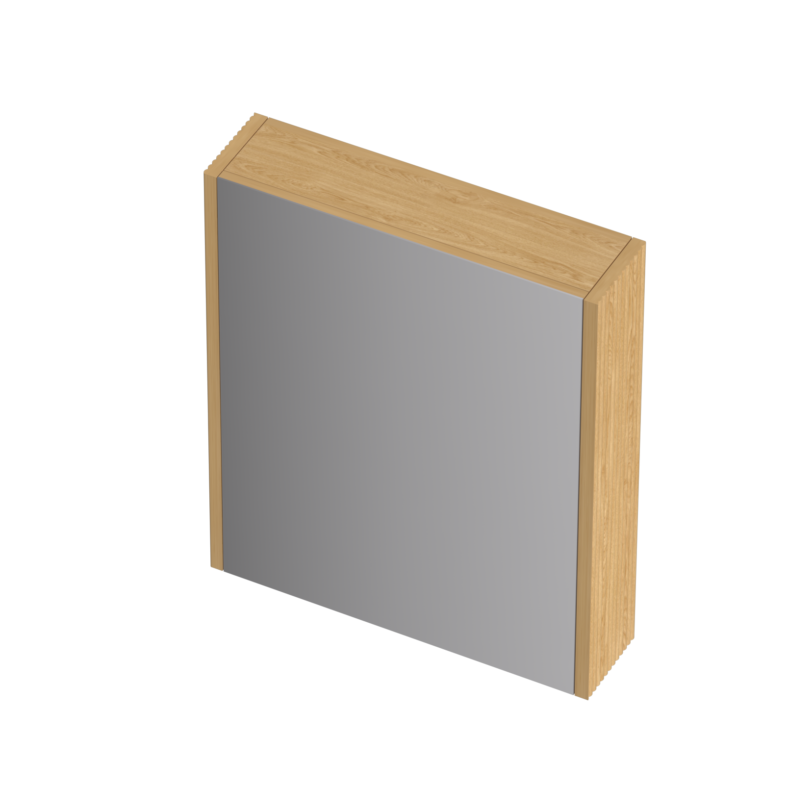 ORIO HAYMAN LIGHT WALNUT FLUTED MIRROR SHAVING CABINET 600MM