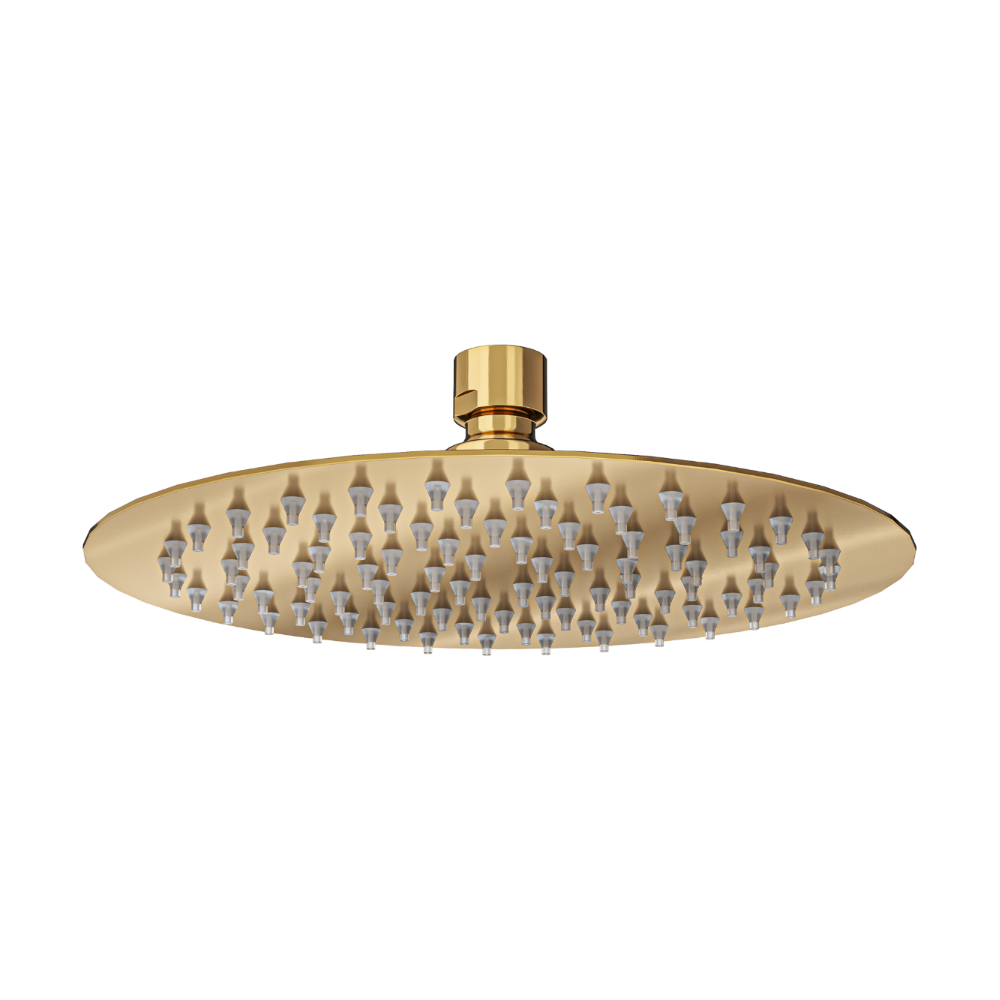 Linsol Oro Round Shower Head 200mm Brushed Brass