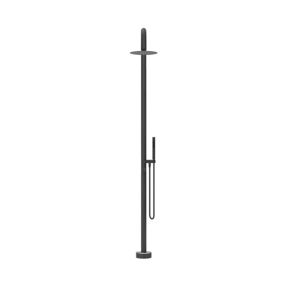 BELLA VISTA MICA GOOSENECK FREESTANDING OUTDOOR SHOWER 2415MM BLACK