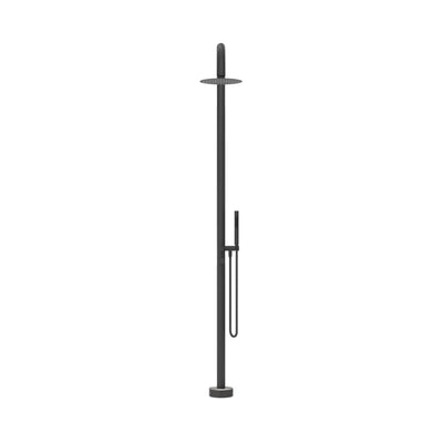 BELLA VISTA MICA GOOSENECK FREESTANDING OUTDOOR SHOWER 2415MM BLACK