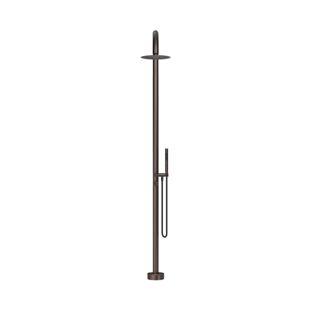 BELLA VISTA MICA GOOSENECK FREESTANDING OUTDOOR SHOWER 2415MM DUSK BRONZE