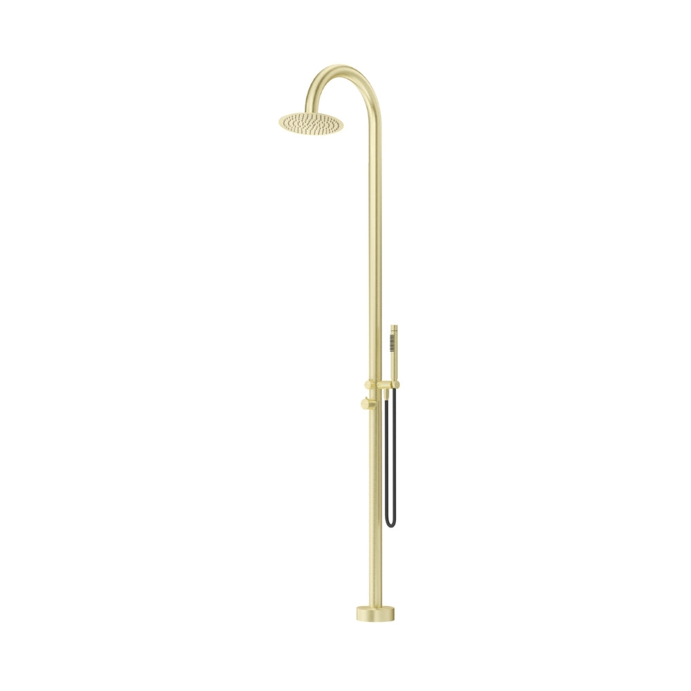 BELLA VISTA MICA GOOSENECK FREESTANDING OUTDOOR SHOWER 2415MM FRENCH GOLD