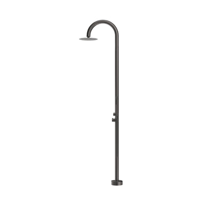 BELLA VISTA MICA GOOSENECK FREESTANDING OUTDOOR SHOWER 2415MM GUN METAL
