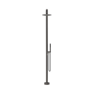 BELLA VISTA MICA SOFT-SQUARE FREESTANDING OUTDOOR SHOWER 2325MM GUN METAL