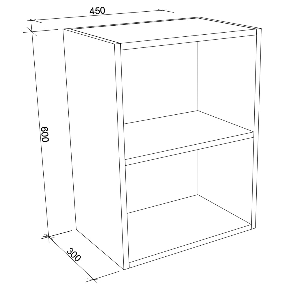 TIMBERLINE CUSTOM LAUNDRY CABINET 450MM WITH TWO OPEN SHELVES