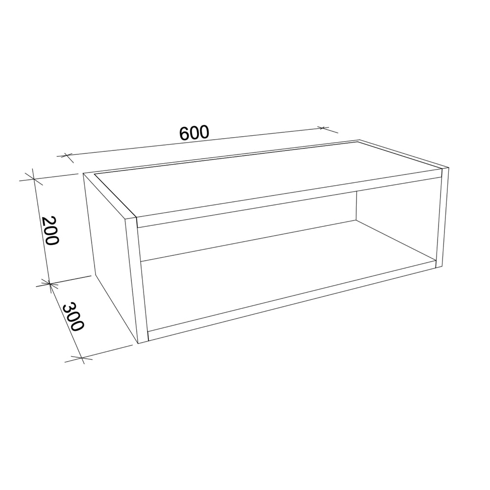 TIMBERLINE CUSTOM LAUNDRY OPEN SHELF CABINET 600MM