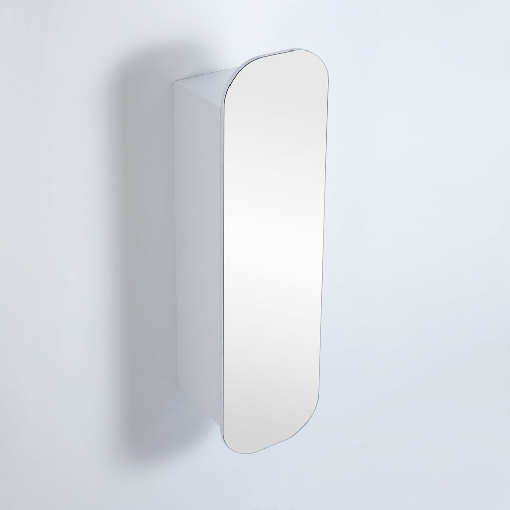 CETO OLIVIA MATTE WHITE TALL BOY MIRROR SHAVING CABINET 400X1500MM