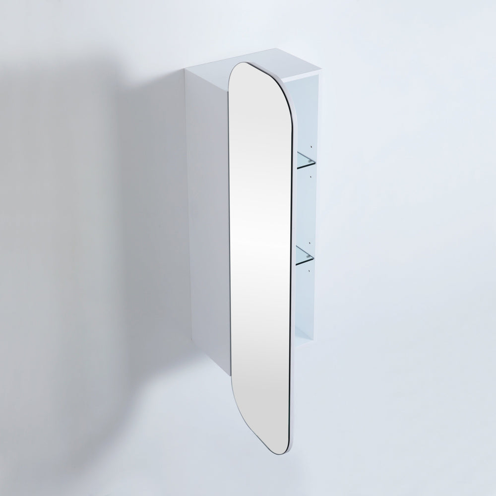 CETO OLIVIA MATTE WHITE TALL BOY MIRROR SHAVING CABINET 400X1500MM