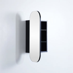 CETO OLIVIA MATTE BLACK MIRROR SHAVING CABINET 400X900MM