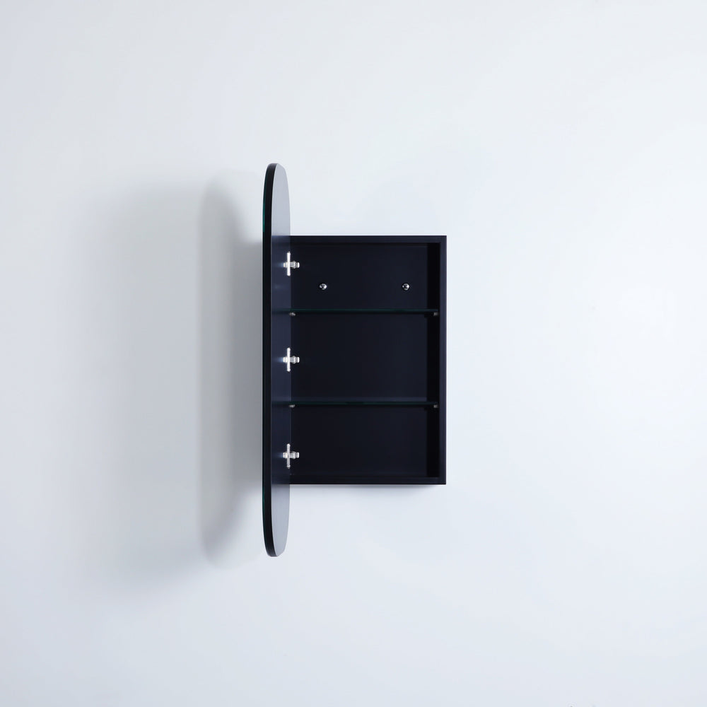 CETO OLIVIA MATTE BLACK MIRROR SHAVING CABINET 400X900MM