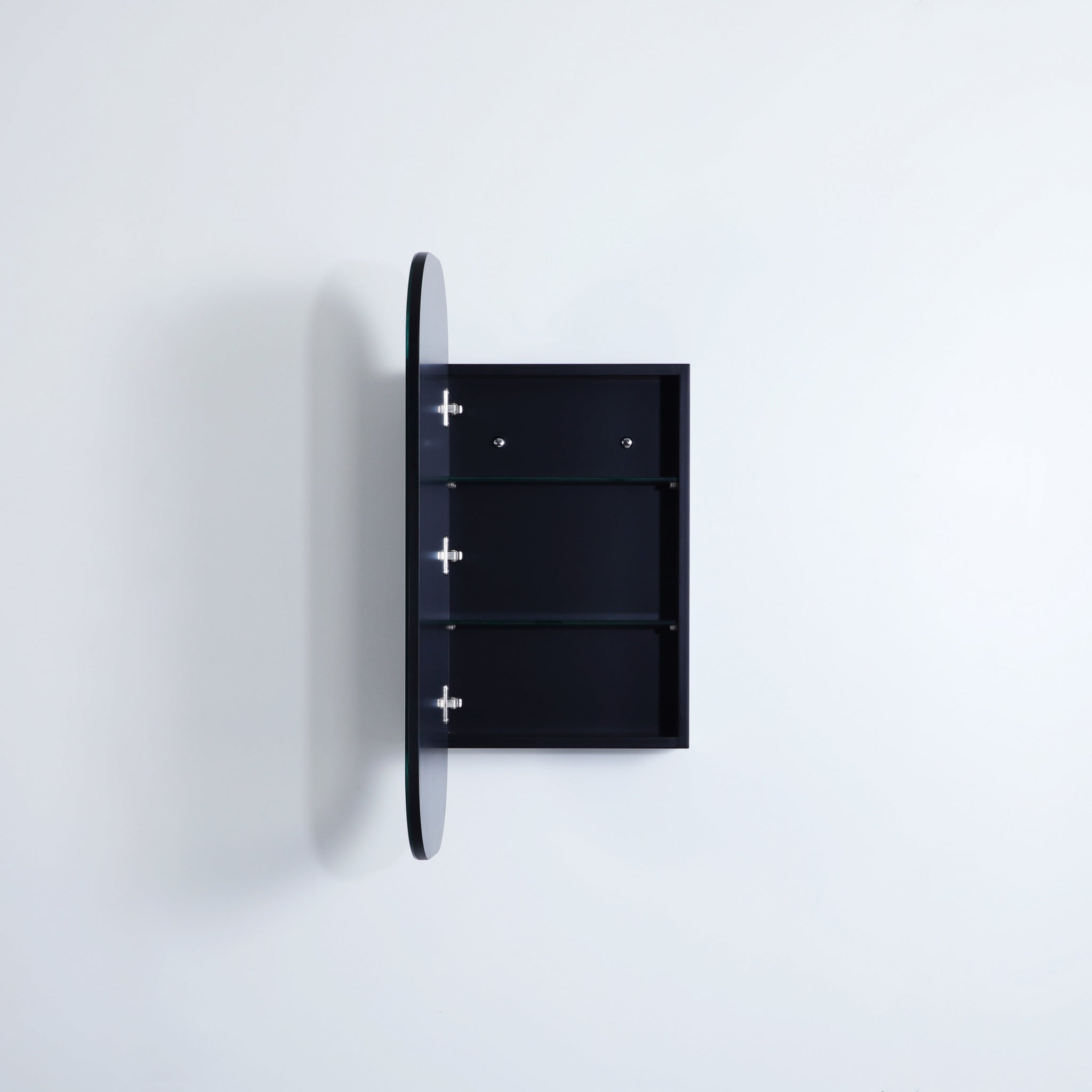 CETO OLIVIA MATTE BLACK MIRROR SHAVING CABINET 400X900MM