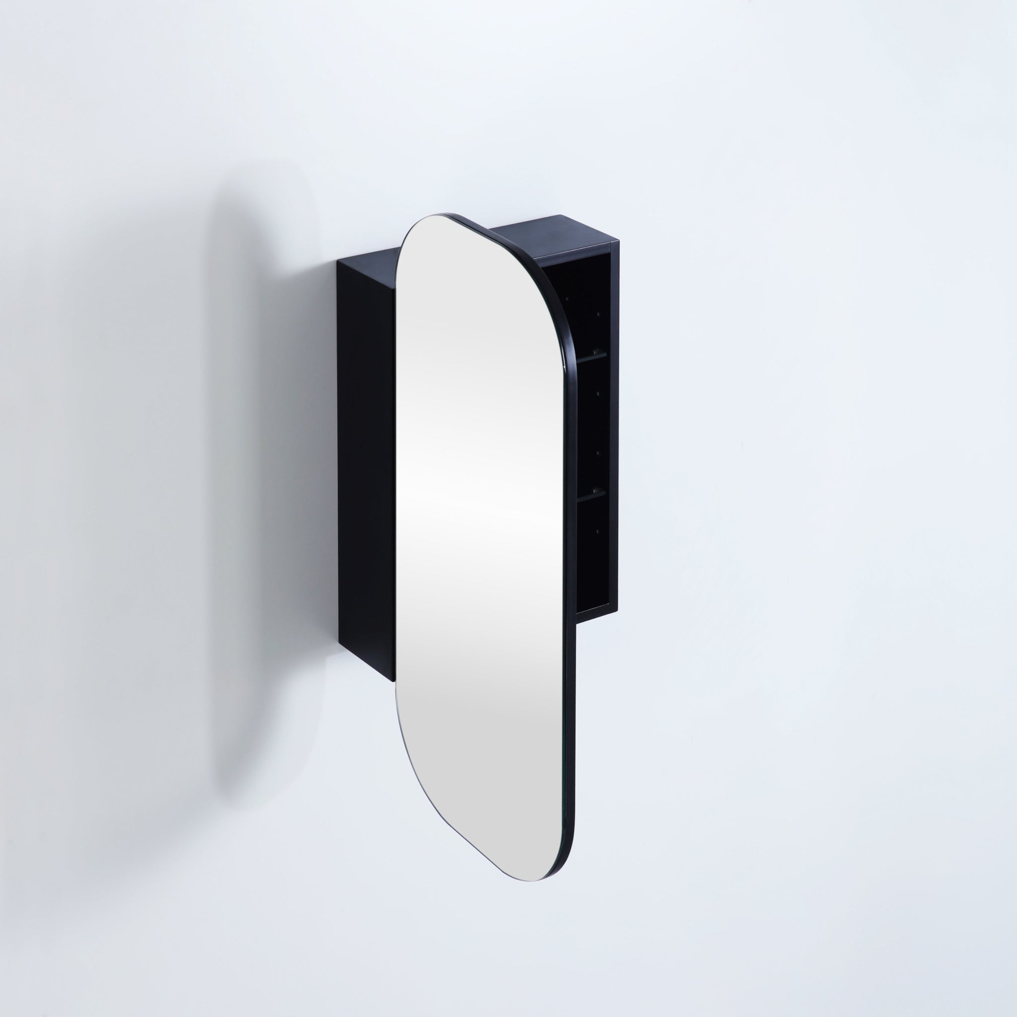 CETO OLIVIA MATTE BLACK MIRROR SHAVING CABINET 400X900MM