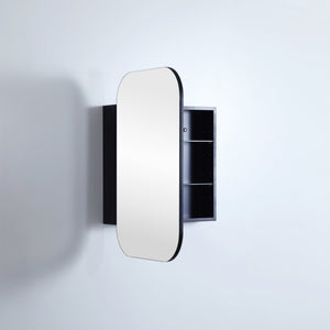 CETO OLIVIA MATTE BLACK MIRROR SHAVING CABINET 600X900MM