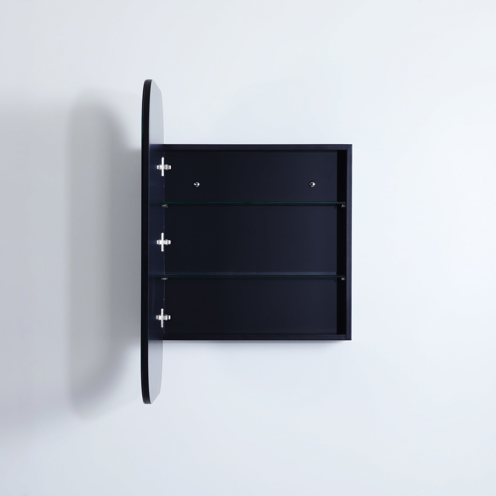 CETO OLIVIA MATTE BLACK MIRROR SHAVING CABINET 600X900MM
