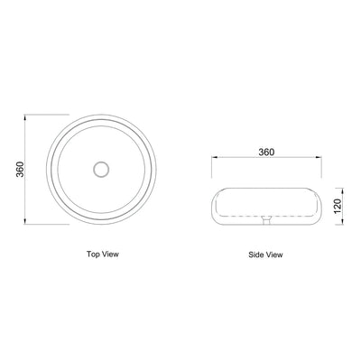 OTTI LAGUNA ABOVE COUNTER BASIN MATTE WHITE 360MM