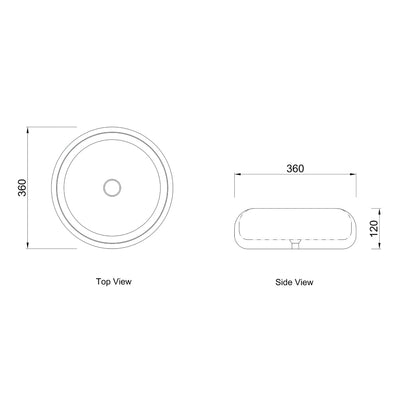 OTTI LAGUNA ABOVE COUNTER BASIN GLOSS WHITE 360MM