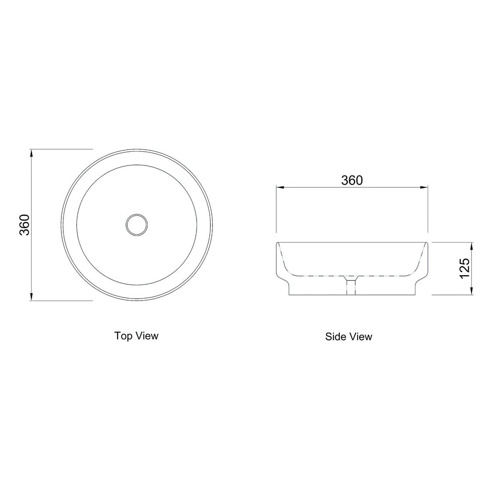 OTTI CHLOE ABOVE COUNTER BASIN MATTE WHITE 360MM