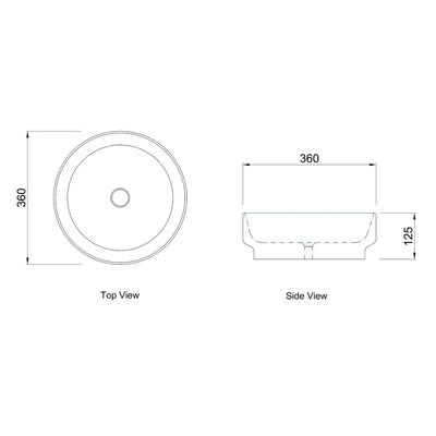 OTTI CHLOE ABOVE COUNTER BASIN MATTE WHITE 360MM